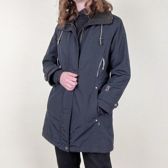 Vintage Swedish Winter Fall Parka Jacket Hooded Lightweight Barn Utility Coat - Picture 4 of 10